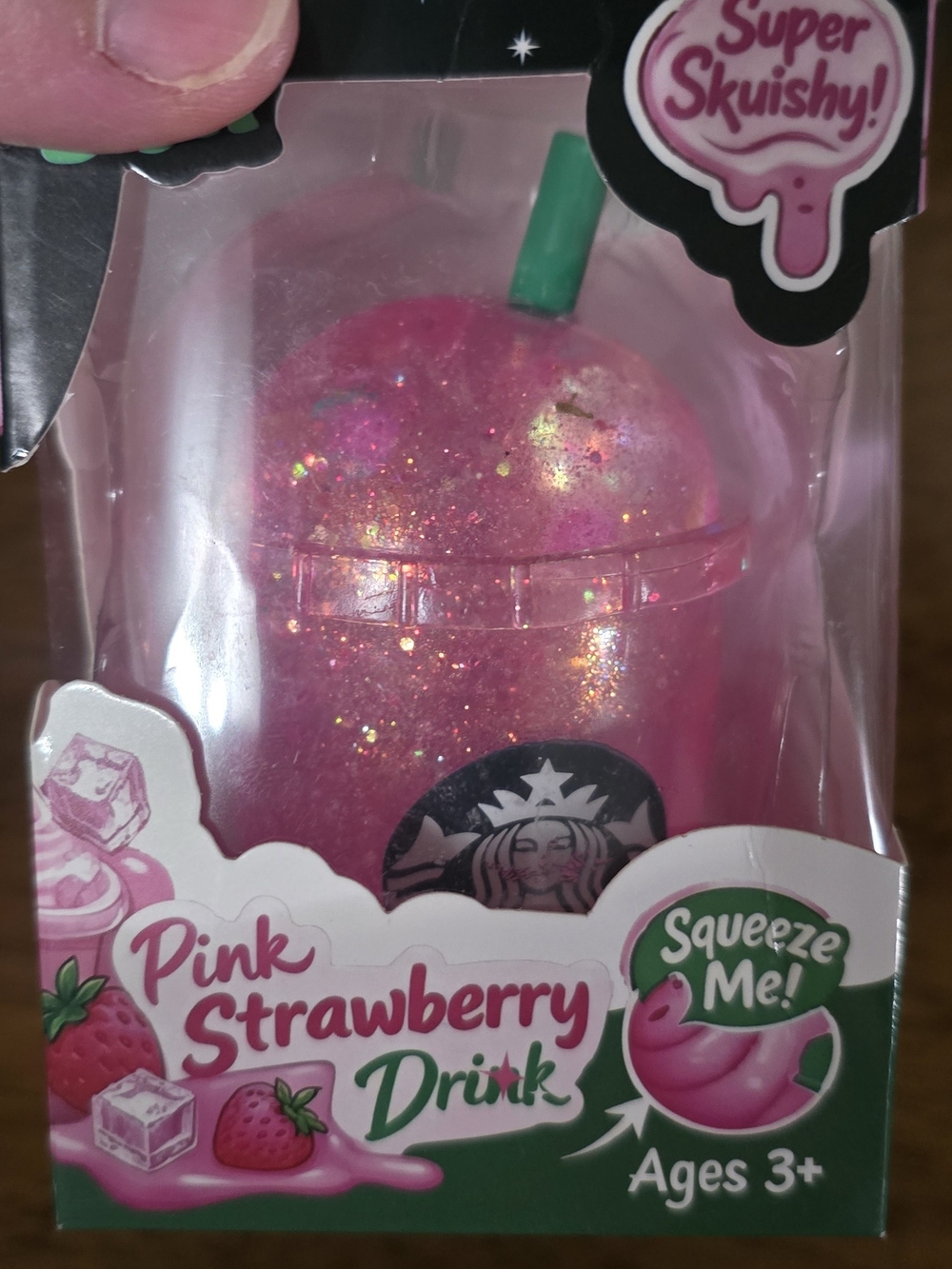 Starbucks Pink Glitter Fruit Cup Squishy